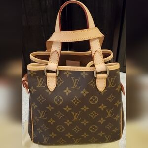 Louis Vuitton Monogram Batignolles Brown Tote Bag - Made in France.